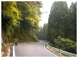 山間路を帰路につく