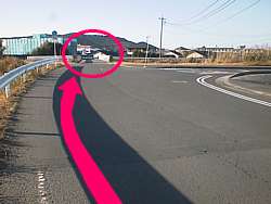 プラッセだいわの裏の道